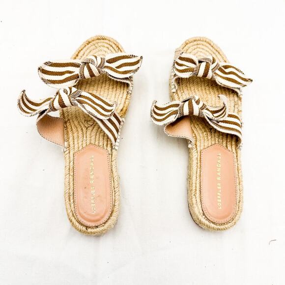 Loeffler Randal Daisy Two Bow Espadrille Platform Sandal Banded Sandal Size 37 - Picture 3 of 5